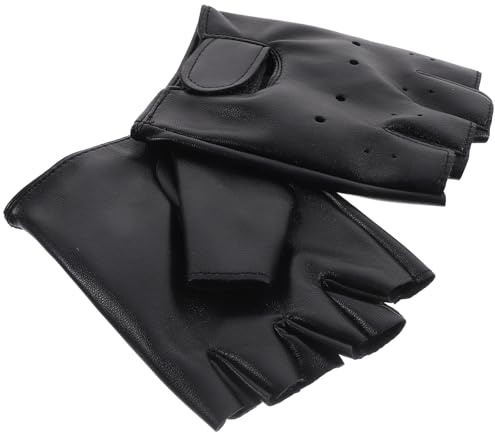 1 Pair 5-13 Old Kids' Faux Leather Gloves Outdoor Children'S Gloves Half-Finger Kids Leather Childrens Leather Children'S Half Finger