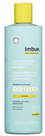 Imbue Shampoo per ricci senza solfati, vegano e curly girl, 400 ml