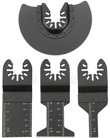 4 Piezas Hoja de Cuchillo Oscilante, Fabricada en Acero con Alto Contenido de Carbono para Cortar Metales Blandos, Madera, Plásticos y Aberturas