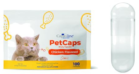 Capsuline PetCaps Chicken-Flavored Gelatin Empty Capsules, Size 3 (100 Count)
