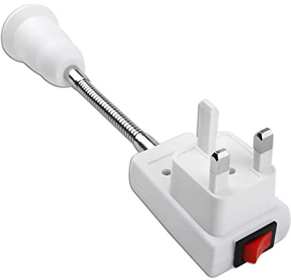 E27 Socket Holder, Adapter Light Bulb, Lamp Base with On/Off Switch, Plug in Wall Lights, Extension Lamp Edison Screw Holder Converter for Home Office, Pack of 1 UK Plug