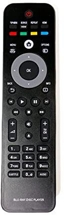 Telecomando sostitutivo per registratore DVD AULCMEET compatibile con lettore di dischi Blu-ray Philips BDP3000 BDP2850 BDP2500 BDP2700 BDP2700/05 BDP2800