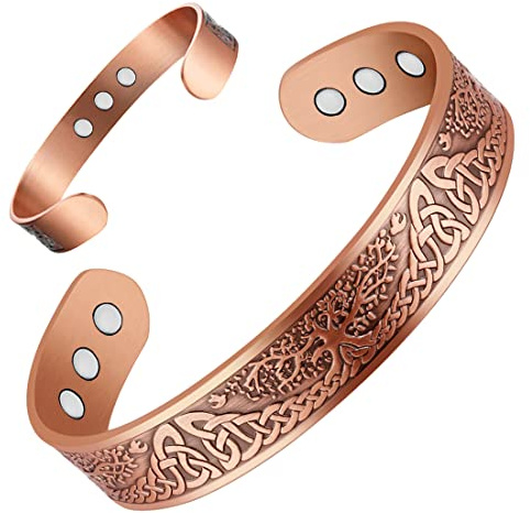 Vicmag Copper Magnetic Bracelet for Men Bangle 3800 Gauss Magnets