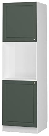 Vicco Herdumbauschrank Fame-Line, Grün-Gold Landhaus, 60 cm | MDF-Front · Soft-Close · Höhenverstellbare Füße · Metallgriffe · Einfache Integration ✓