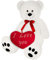 MONZANA® Oso de Peluche XL 100cm Regalo San Valentín Enamorados Cojín Corazón I Love You Teddy Blanco