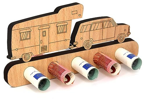 Giftota - Originelle Geburtstag Geldgeschenk Holz - Geschenk für Camper - Wohnmobil, Wohnwagen Geldgeschenk - Geschenke aus Holz - Geschenke für Frauen & Männer