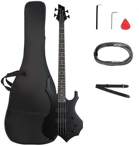 Ktaxon 4 String Electric Bass Guitar | Burning Fire Style Bass (Matte)