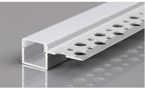 2m LED Alu Profil Unterputz Rigips Trockenbau Schiene Kanalprofil mit Milchglas Abdeckung Kanal System für LED-Streifen Profil H-5