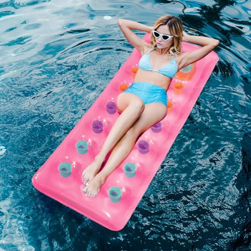 ACTOYS Materassino Gonfiabile Piscina, Amaca Gonfiabile, Letto Galleggiante Gonfiabile Acqua Amaca, Galleggiante Mare Gonfiabile per Piscina Beach Party-170 * 62cm (Rosa)
