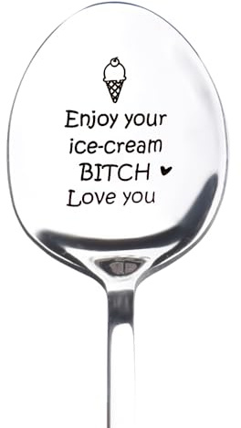 Best Friend Friendship Gifts for Women Besties BFF Birthday Christmas Gifts for Friends Bestie Enioy Your Ice Cream Love You Spoon Gift for Best Friend Besties BFF Funny Gag Gifts for Friends Spoon