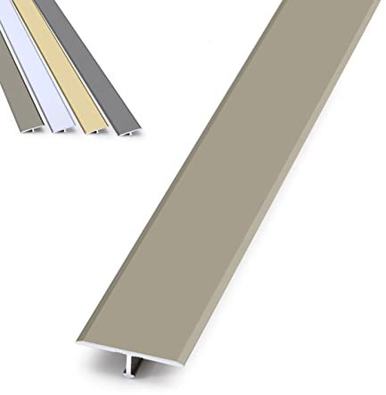 Zjpgcsdsc Schwellen Metall-Bodenübergangsleiste, T-Form-Bodenübergangsleiste, Türkantenverkleidung for Holz-Vinyl-Laminatböden(Bronze,Length 90cm/35in)