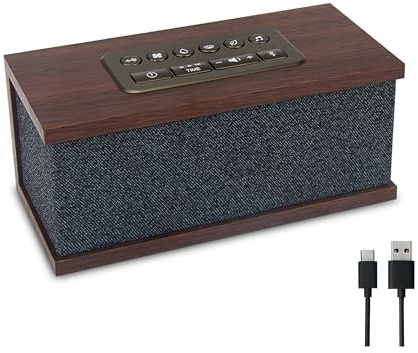 BIGMONAT Bluetooth Speaker&Wooden Sleep Player,Rechargeable 70 Sounds Bluetooth White Noise Machine with Volume Control &Timer,Suitable for Travel,Relax Mood,Concentration&Improving Insomnia-Black