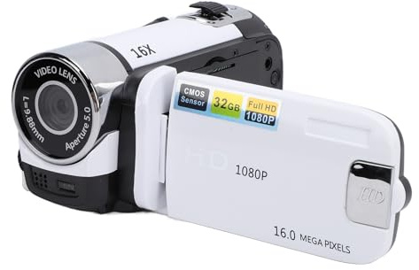 Elprico Caméscope Vidéo, Zoom Numérique 16X, écran D'affichage coloré de 2,4 Pouces, Caméra Anti-secousse pour Youtube, Caméscope D'Enregistrement Vidéo en Boucle pour Enregistrement de