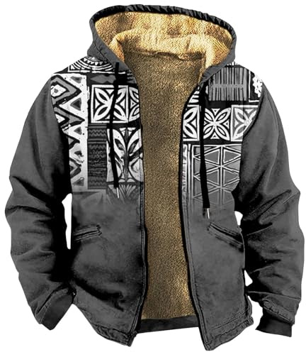 2025 Trend Sommer und Frühling Warm Gefütterter Jacke Herren Lässige Mode Schwergewicht Warme Kapuzenjacke Fleece Reißverschluss Dicke Winddichte Outdoorjacke