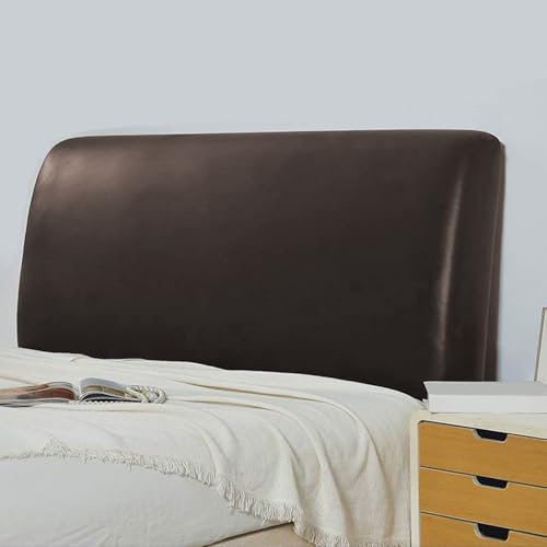 Generisch Bett Kopfteil Bezug, Elastische All-Inclusive Bettkopfteil Hussen, Dehnbare-Kopfteil Bett Bezug Für Eine Vielzahl Von Bettköpfen(Brown,200x75cm)
