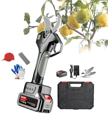 Tijeras De Podar Eléctricas De 21 V, Tijeras De Podar Para Jardín Con Pantalla Lcd, Tijeras De Podar Para Jardinería, Ramas De Setos, Diámetro De Corte De 1,7 Pulgadas (4,5 Cm),1-battery