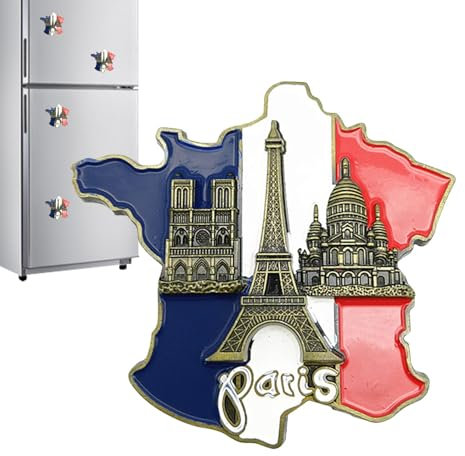 Fridge Magnet Decor - French Map Magnets, Tourist Keepsake, Decorative Fridge Magnet | Map Fridge Magnet for Kitchen, Collectible French Map Fridge Magnets for Home Decor, Metal Door