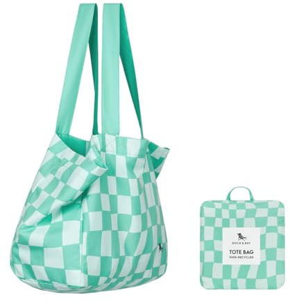 Dock & Bay Everyday Beach Tote Bag - Reusable Beach Handbag & Shopping Carrier - Check Mate