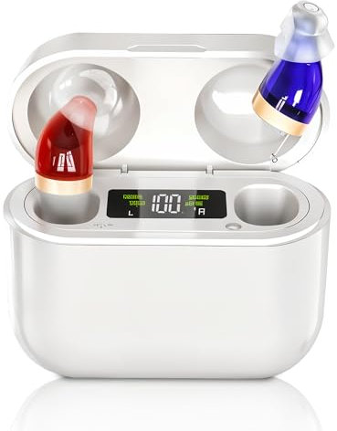 Zingle Wiederaufladbarer Audio-Verstärker – Persönlicher Sprachverstärker mit Mikrofon für verbesserte Klangklarheit – unsichtbares Design mit HD-Power-Anzeige, Rauschunterdrückung und 30 Stunden