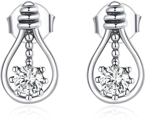 Sterling Silber Schmuck, Original -Design S925 Sterling Silber Kleiner Glühbirnen Diamantohrringe 925 Solid Silber Creative Nischentemperamentohrringe
