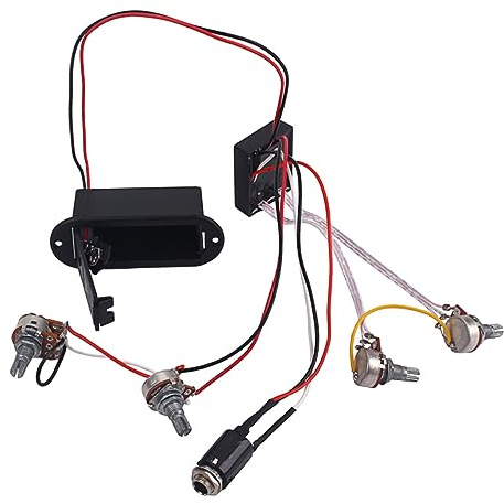 2-band Equalizer Vorverstärker Gu50 für Bassgitarre mit 1 Volume 2 | Kunststoff Metall, Schwarz, für Aktive Tonabnehmer und Piezoausgestattete Instrumente, Balance Regelung