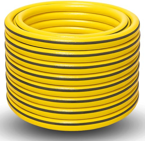 Gartenschlauch 1 Zoll Wasserschlauch – 20 m / 30 m / 50 m – Gelb oder Grün – Hochdruck & UV-beständig (Gelb, 50m)