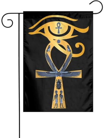 Simbolo dell'occhio di Horus nell'antico Egitto, bandiera da giardino, per esterni, per feste e feste (30,5 x 45,7 cm)