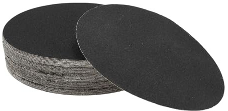 Hihaha Lot De 50 Disques De Ponçage Ronds, Grain 120, Universels Pour La Finition Automobile, 150 X 150 Mm, Carbure De Silicium, Noir