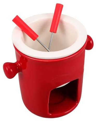 IMIKEYA Taza De Olla Caliente De Helado De Cerámica para Derretir y Taza para Fondue con Tenedor Cita Romántica Cumpleaños Boda o Fiesta