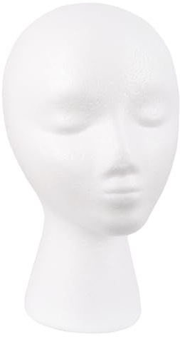 MapofBeauty Styropor Perückenkopf Mannequin DIY Schaumstoff-Ständer, Weiß | Female, Für Hüte, Für Haarfasern, Für Brillen