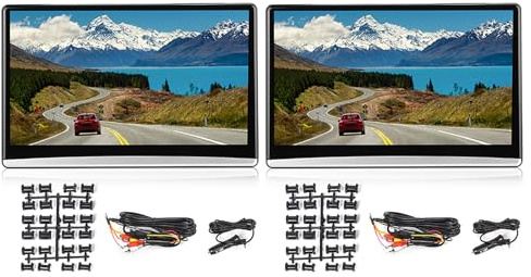 Brilluxa Headrest Monitor, 13.3in IPS Screen, Rear Seat Video Player, Android Entertainment Display, Car Rear Seat Media Player, Dual Headrest Screen