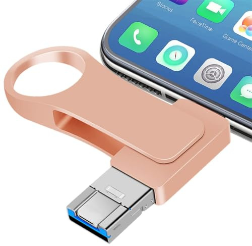 lumrok Memoria USB 256GB - 4 en 1 Pendrive Alta Velocidad USB 3.0 Memory Stick Metal Disco Duro Externo 256GB Photo Stick con Teléfono OTG Android Ordenador PC