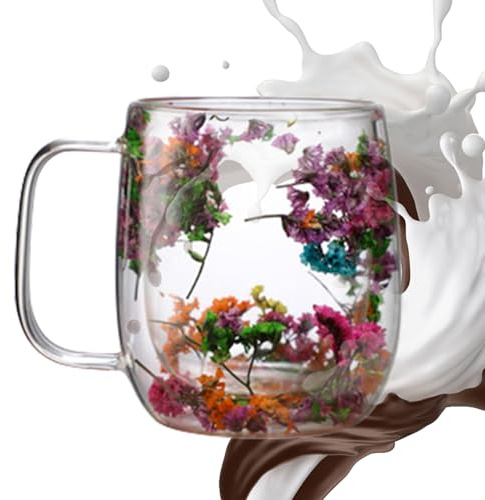 Walopola 250 ml torkad dubbelvägg glas kaffemugg kristall