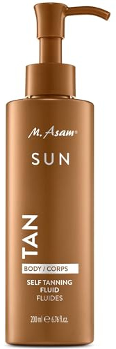 M. Asam Sun Self Tanning Fluid (200ml) | Selbstbräuner Körper für Natürliche Bräunung, Leichtes Self Tan Fluid für Gleichmäßigen Tan Ohne Streifen