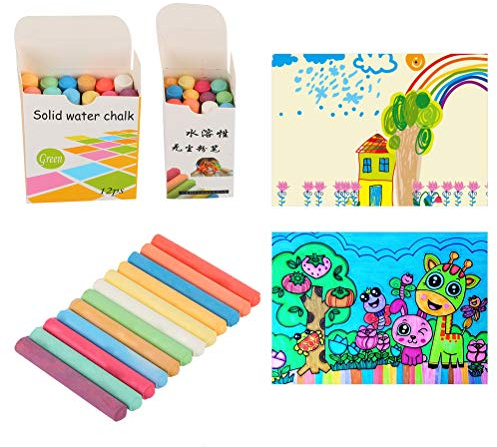 LIYJTK 12 Stück farbige Kreide mit glatter Textur erleichtert das Schreiben und Zeichnen auf Tafeln. Wasserlösliche Tafelkreide, staubfreie Graffiti-Kreide für Kinder, Partys und Schulen