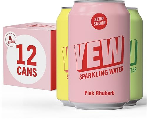 YEW Zero Sugar Flavoured Sparkling Water Mixed Pack, 12 x 330ml Cans | All Natural Fizzy Water, Zero Sweetener, Calorie Free, Vegan, Gluten Free, Keto & Diabetes Friendly, Healthy Drinks