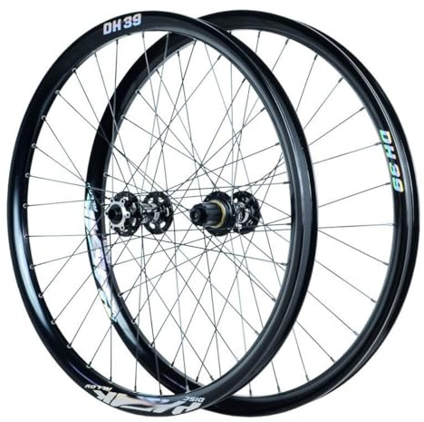 26/27,5/29 Tum Mountainbike Hjulset Genomgående Axel MTB Cykelhjul 15 * 110/12 * 148 Mm Cykelskivbroms Hjulsats 32H Aluminiumlegering Fälg 7-12 Växelkassett XC DH(Black Silver,26)