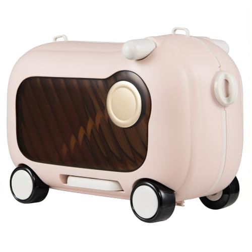 LIFEZEAL Valise Cabine à roulettes Enfants 2 en 1 pour 2+Ans Garçon, Fille (Rose)