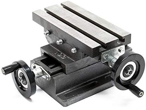 Étau à croix 2 Axes Table de fraisage Surface de perçage 220x100mm Établi Guidage queue d'aronde