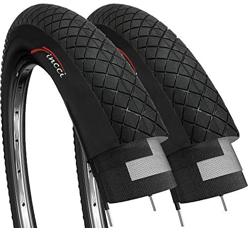 Fincci Fahrradreifen 20 Zoll BMX - Paar Reifen 20 x 1.95 Zoll, Fahrradmantel 20 für BMX Kinder Fahrrad, MTB Bicycle, Tourenrad Bike 54-406, 2er Pack Fahrrad Reifen komplett