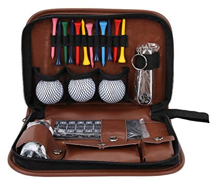 DEWIN Golf Bag, Organizer für Golf, Taschen Außen Sport Golfer Leder Golf Organizer Multifunktions Golf Accessoires Kit mit Golfball
