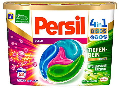 Persil Color 4in1 Discs (52 lavages), Colorwaschmittel mit Tiefenrein-Plus Technologie und langanhaltender Frische, Waschmittel für leuchtende Farben