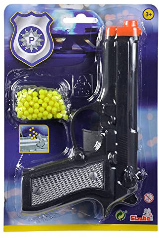Simba 108022556 - Kugelpistole mit Munition, 3-Fach Sortiert, es Wird nur EIN Artikel geliefert, 100 Kugeln, 21cm, Pistole für Kinder, ab 3 Jahren