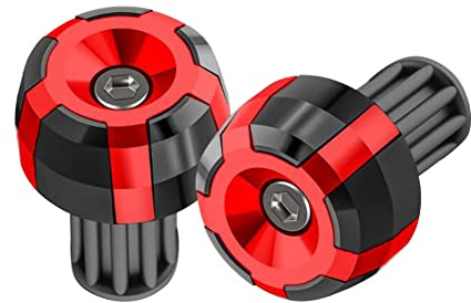 iSpchen 2 Stück Motorrad Lenkerstopfen Rennrad Lenkerendstopfen Aluminium Fahrrad Lenkerendkappen Lenkerkappen Griff Stopfen Endstopfen Endkappen Bar End Plugs für Fahrrad/Mtb/Rennrad/BMX