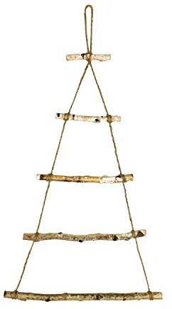 Oblique Unique Holz Weihnachtsbaum Wanddeko 60 cm – DIY Tannenbaum aus Ästen – Natürliche Hängedeko für Adventskalender, Weihnachten und festliche Dekoration
