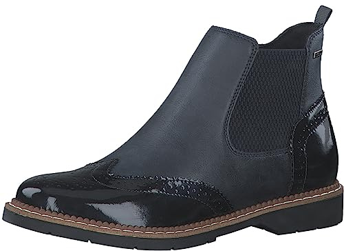 s.Oliver Damen Chelsea Boots Lack Flach, Blau (Navy Comb.), 37 EU