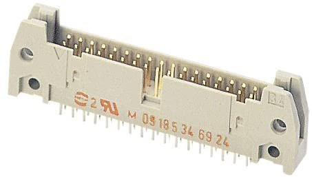 Harting SEK 18 Leiterplatten-Stiftleiste gerade, 50-polig / 2-reihig, Raster 2.54mm, Kabel-Platine,
