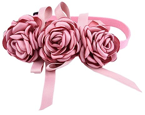 Hundehalsband Mit Blume, Einstellbare Haustier Krage für Hochzeit, 45-61cm