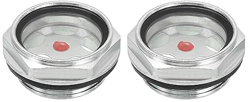 PATIKIL Aria Compressore Olio Mirino Vetro, 2pz G 1-1/4 Maschio Filetto Alluminio Lega Olio Liquido Livello Indicatore Aria Compressore Parti con O-ring