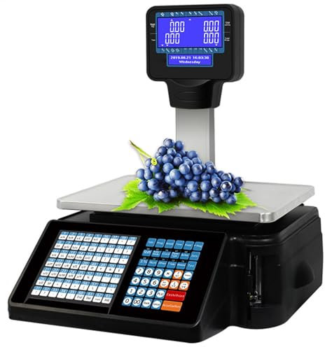 Digitale Preisrechnerwaage, Kommerzieller Thermodrucker, Doppelseitiges Preisschild, Elektronische Druckwaage, Barcode-Waage, Registrierkasse für Supermärkte,Machine